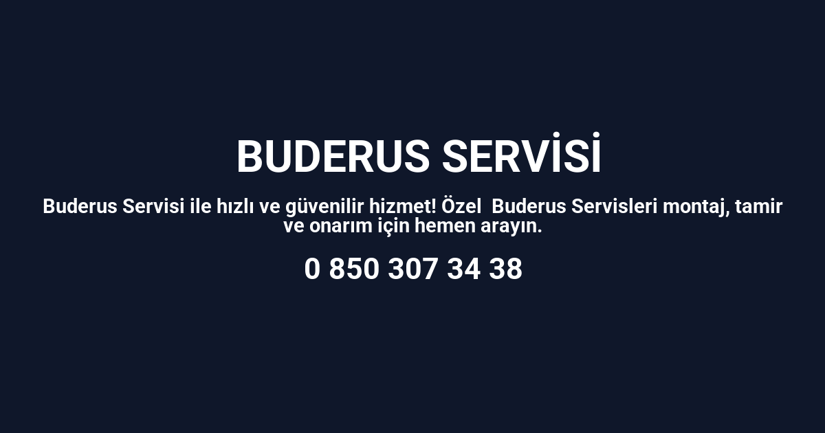 İstanbul Buderus Servisi